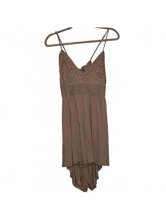 Aeropostale Pants - Aeropostale Brown Crochet Bust High Low Romper Women’s Size XL Dainty Boho New